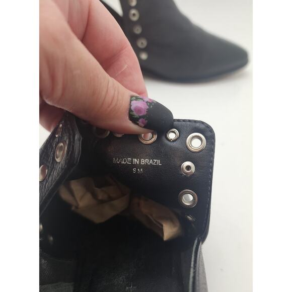 Rebecca Minkoff ANNETTE" LEATHER Studded Booties Women's 8 Black - Picture 10 of 16